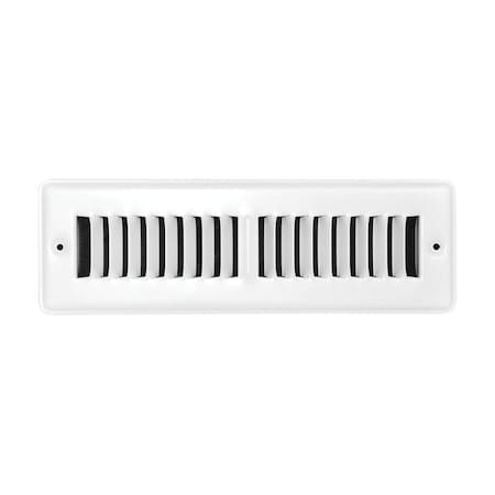 B & K Tru Aire 2 in. H X 10 in. W 2-Way Powder Coat White Steel Floor Register C150TSW 02X10